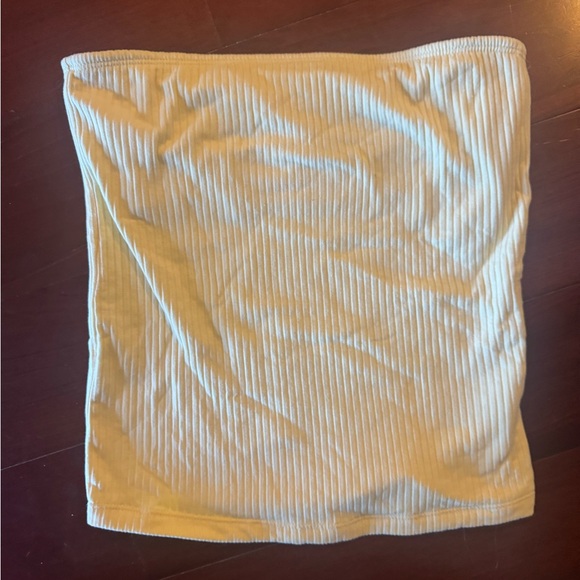 Old Navy butter yellow strapless top, ribbed - Picture 2 of 2